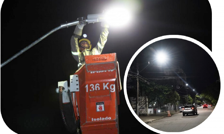 Santos ganha mais de 1 mil luminárias em LED para garantir mais segurança e economia