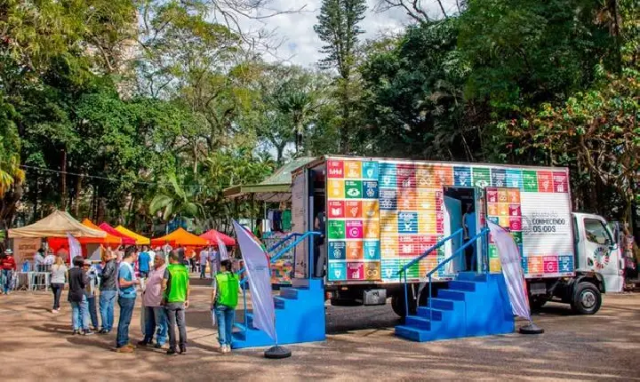 Santos recebe caminhão interativo sobre os objetivos de desenvolvimento sustentável da ONU