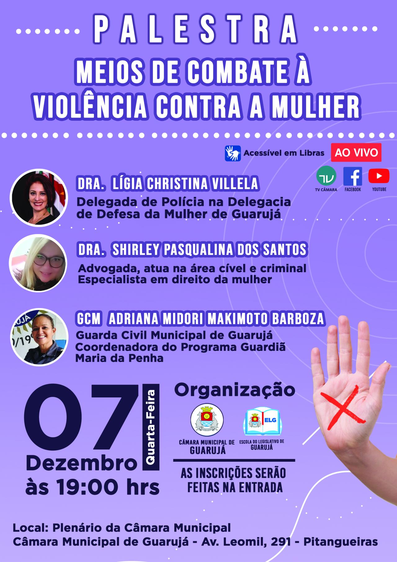 Palestra - Meios de Combate à Violência contra a Mulher