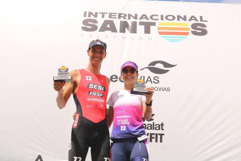 Reinaldo Colucci e Patrícia Franco vencem Triathlon Internacional de Santos