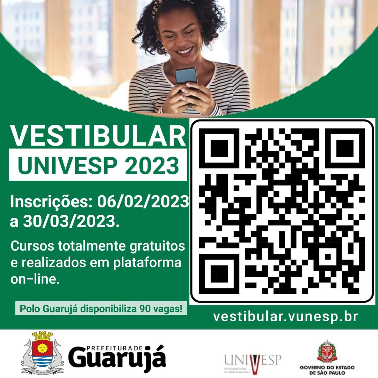 Univesp inscreve para 90 vagas  em Guarujá até o próximo dia 30