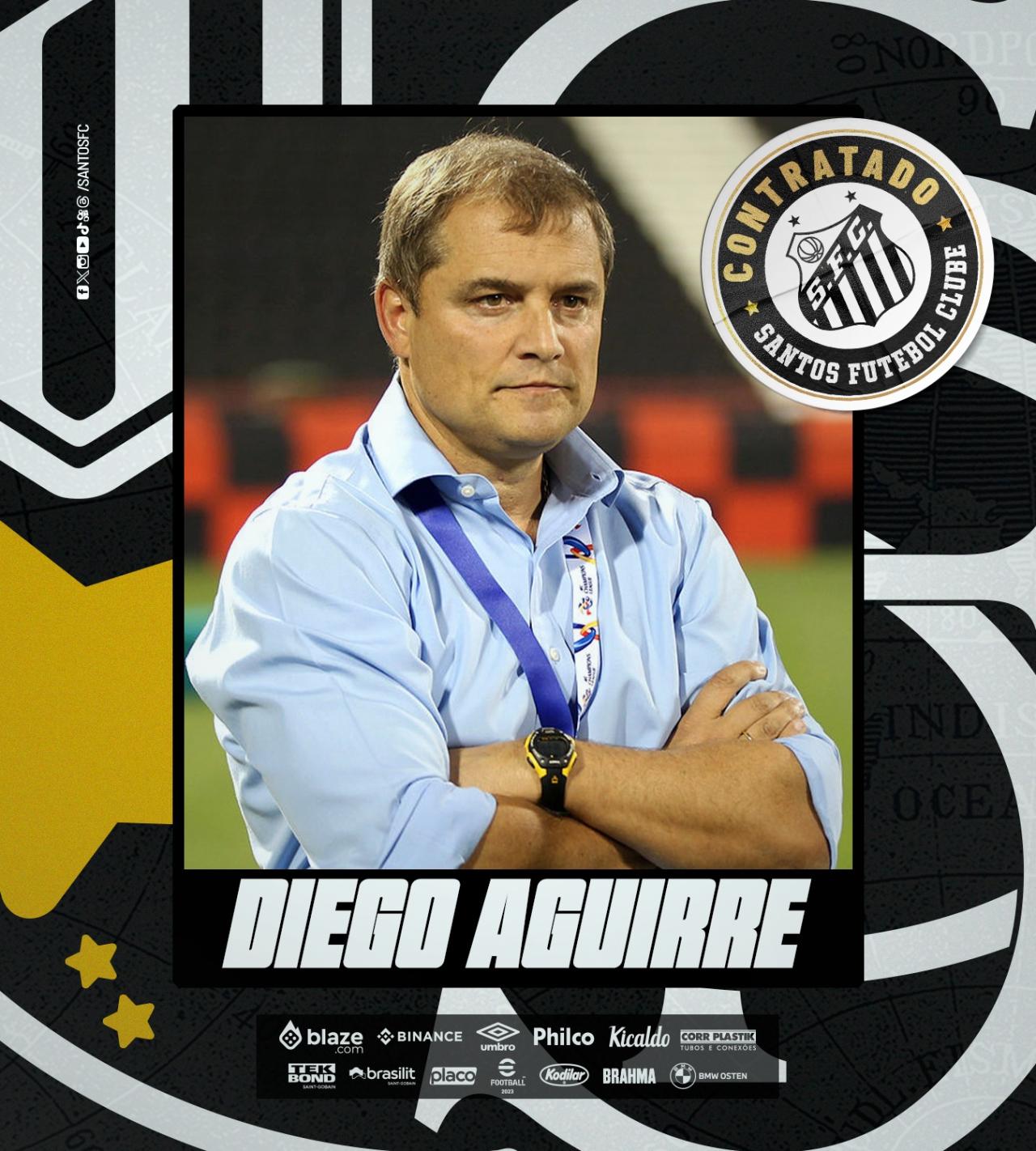 DIEGO AGUIRRE É O NOVO TÉCNICO DO SANTOS FC