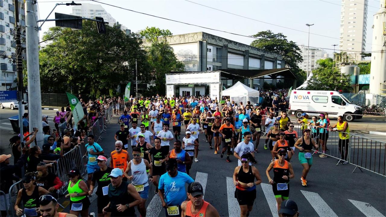 Santista de Pedestrianismo começa com festa do esporte e recorde de atletas